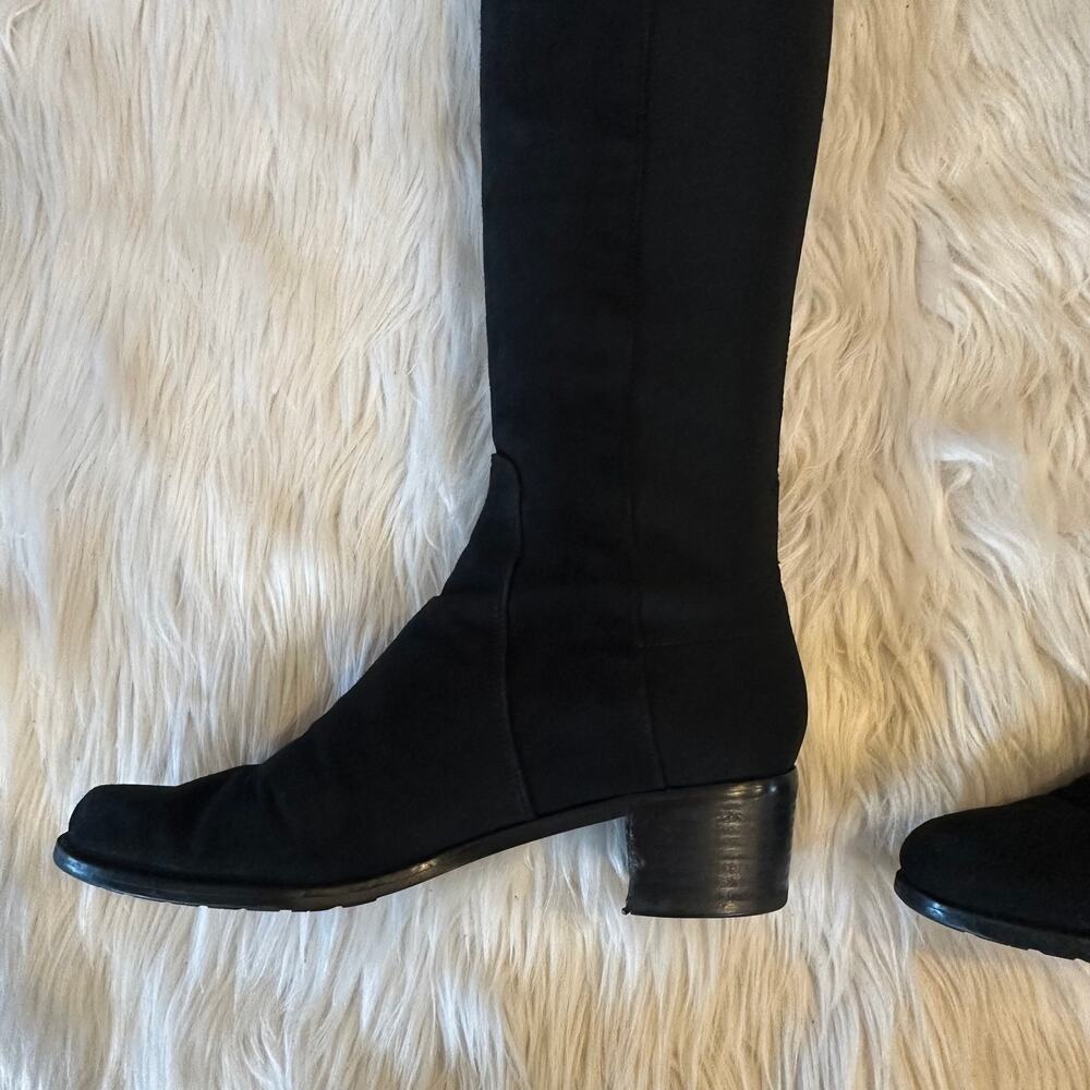 Stuart Weitzman 5050 Reserve Over the Knee High Boots Suede Block Heeled Black - Picture 12 of 16